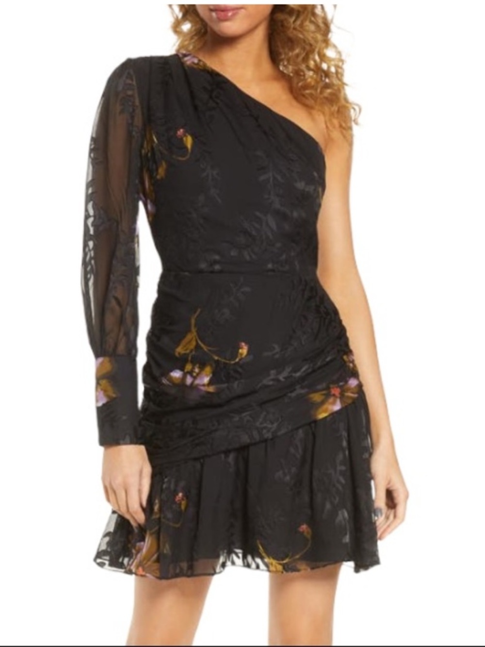 Harlyn Burnout One-Shoulder Minidress